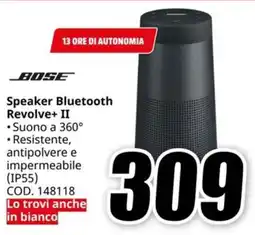 MediaWorld BOSE Speaker Bluetooth Revolve+ II offerta