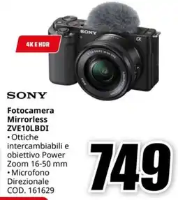 MediaWorld SONY Fotocamera Mirrorless ZVE10LBDI offerta