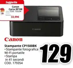 MediaWorld Canon Stampante CP1500BK offerta