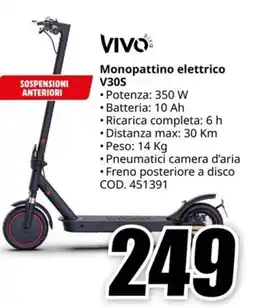 MediaWorld VIVO Monopattino elettrico V30S offerta