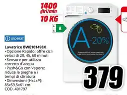 MediaWorld INDESIT Lavatrice BWE101498X offerta