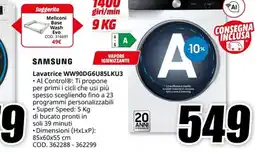 MediaWorld SAMSUNG Lavatrice WW90DG6U85LKU3 offerta