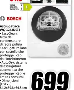 MediaWorld BOSCH Asciugatrice WQG233D0IT offerta