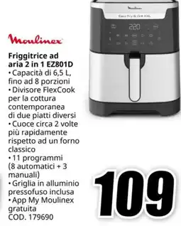 MediaWorld MOULINEX Friggitrice ad aria 2 in 1 EZ801D offerta