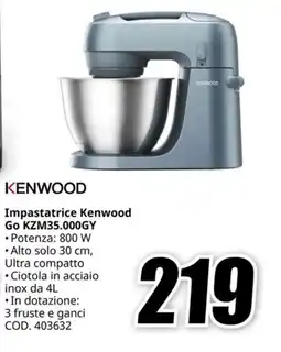 MediaWorld KENWOOD Impastatrice Kenwood Go KZM35.000GY offerta
