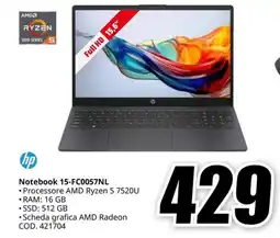 MediaWorld HP Notebook 15-FC0057NL offerta