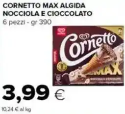 Tigre Cornetto max algida nocciola e cioccolato offerta