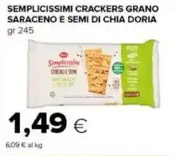 Tigre Semplicissimi crackers grano saraceno e semi di chia DORIA offerta