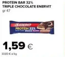 Tigre Protein bar 32% triple chocolate ENERVIT offerta