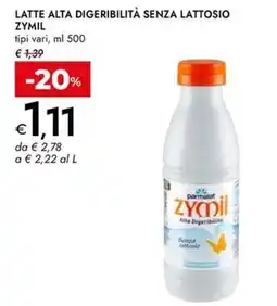 Bennet Latte alta digeribilità senza lattosio ZYMIL offerta