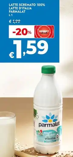 Bennet Latte scremato 100% latte d'italia PARMALAT offerta