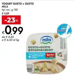Bennet Yogurt gusto + gusto MILA offerta