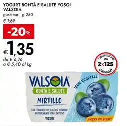 Bennet Yogurt bontà e salute yosoi VALSOIA offerta