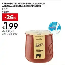 Bennet Cremoso di latte di bufala vaniglia azienda agricola san salvatore offerta