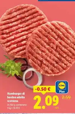 Lidl Hamburger di bovino adulto scottona offerta