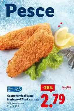 Lidl Gastronomia di Mare Merluzzo d'Alaska panato offerta