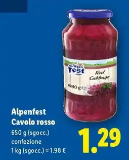 Lidl Alpenfest Cavolo rosso offerta