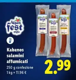 Lidl Kabanos Salamini affumicati offerta