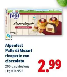 Lidl Alpenfest Palle di Mozart ricoperte con cioccolato offerta