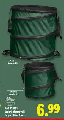 Lidl PARKSIDE Sacchi pieghevoli da giardino, 2 pezzi offerta