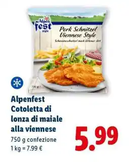 Lidl Alpenfest Cotoletta di lonza di maiale alla viennese offerta