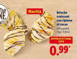 Lidl Brioche croissant con ripieno al cacao offerta