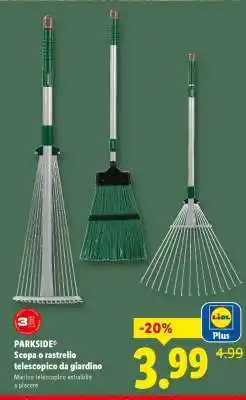 Lidl PARKSIDE Scopa o rastrello telescopico da giardino offerta