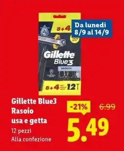 Lidl Gillette Blue3 Rasoio usa e getta offerta