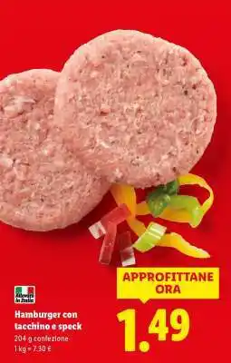 Lidl Hamburger con tacchino e speck offerta