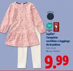 Lidl Lupilu Completo vestitino e leggings da bambina offerta