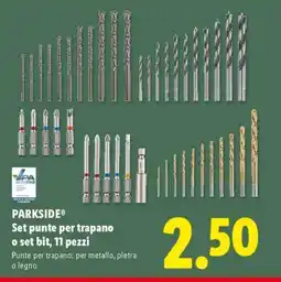 Lidl PARKSIDE Set punte per trapano o set bit, 11 pezzi offerta