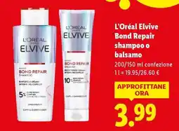 Lidl L’Oréal Elvive Bond Repair shampoo o balsamo offerta