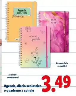 Lidl Agenda, diario scolastico o quaderno a spirale offerta