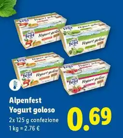 Lidl Alpenfest Yogurt goloso offerta