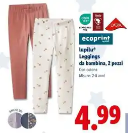 Lidl lupilu Leggings da bambina, 2 pezzi offerta
