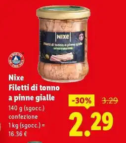 Lidl Nixe Filetti di tonno a pinne gialle offerta