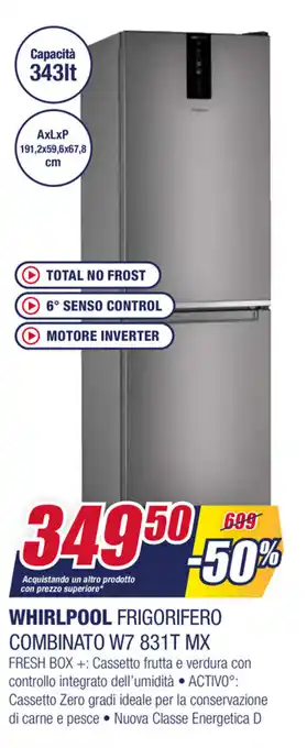 Trony Whirlpool Frigorifero Combinato W7 831T MX offerta