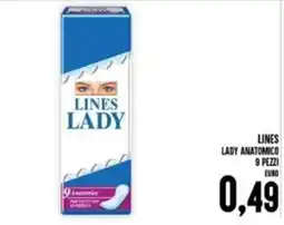 Iper Pellicano Lines lady anatomico 9 pezzi offerta