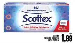 Iper Pellicano Scottex tovaglioli monovelo pacco famiglia offerta