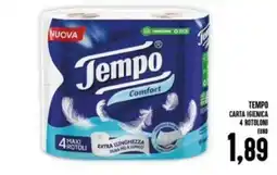 Iper Pellicano Tempo carta igienica 4 rotoloni offerta