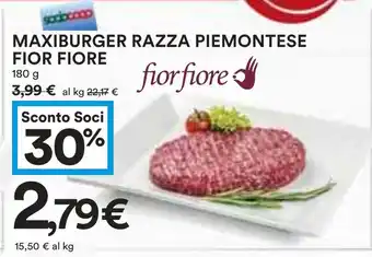 Coop Maxiburger razza piemontese FIOR FIORE offerta
