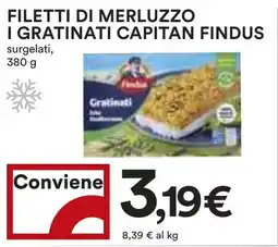 Coop Filetti di merluzzo i gratinati capitan FINDUS offerta