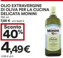 Coop Olio extravergine di oliva per la cucina delicata MONINI offerta