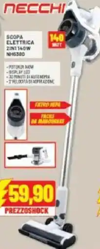Risparmio Casa Necchi scopa elettrica 2IN1140W NH6380 offerta