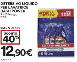 Coop Detersivo liquido per lavatrice DASH POWER offerta