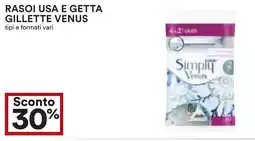 Coop Rasoi usa e getta gillette VENUS offerta