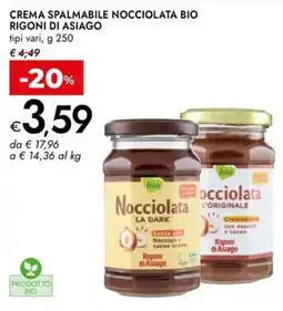Bennet Crema spalmabile nocciolata bio RIGONI DI ASIAGO offerta