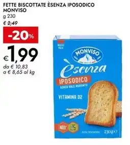 Bennet Fette biscottate èsenza iposodico MONVISO offerta