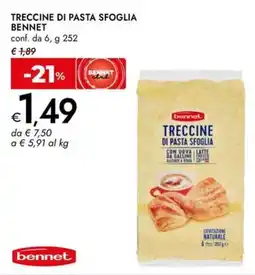 Bennet Treccine di pasta sfoglia BENNET offerta