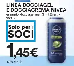 Coop Linea docciagel e docciacrema NIVEA offerta